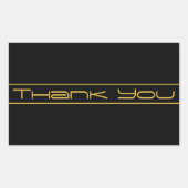 Moderne stijlvolle bewerkbare gouden tekst & lijns rechthoekige sticker (Voorkant)