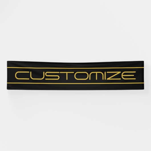 Moderne stijlvolle bewerkbare gouden tekst & lijns spandoek (Horizontaal)