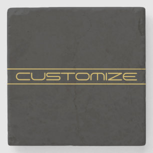 Moderne stijlvolle bewerkbare gouden tekst & lijns stenen onderzetter