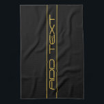 Moderne stijlvolle bewerkbare gouden tekst & lijns theedoek<br><div class="desc">Bewerkbaar modern ontwerp, aanpassen zoals u wilt!</div>