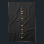 Moderne stijlvolle bewerkbare gouden tekst & lijns theedoek<br><div class="desc">Bewerkbaar modern ontwerp,  aanpassen zoals u wilt!</div>