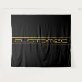 Moderne stijlvolle bewerkbare gouden tekst & lijns wandkleed (Voorkant (horizontaal))