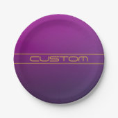 Moderne stijlvolle bewerkbare gouden tekst op Paar Papieren Bordje (Voorkant)