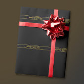 Moderne stijlvolle bewerkbare gouden tekst & strep cadeaupapier