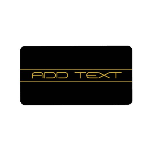 Moderne stijlvolle bewerkbare gouden tekst & strep etiket (Voorkant)