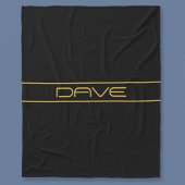 Moderne stijlvolle bewerkbare gouden tekst & strep fleece deken