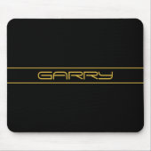 Moderne stijlvolle bewerkbare gouden tekst & strep muismat (Voorkant)