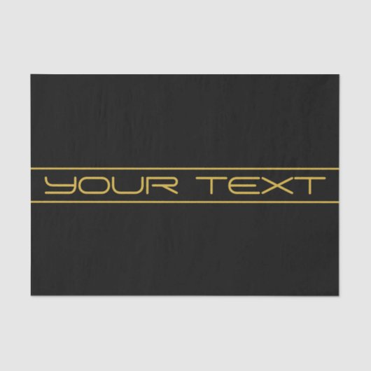 Moderne stijlvolle bewerkbare gouden tekst & strep tissuepapier (Voorkant)