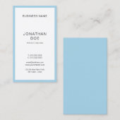 Moderne, stijlvolle, blauwe, eenvoudige, professio visitekaartje (Voorkant / Achterkant)