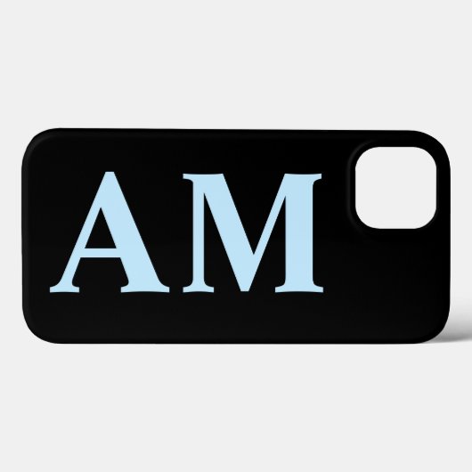 Moderne, stijlvolle blauwe Initialen voor zwart mo Case-Mate iPhone Case (Achterkant (horizontaal))