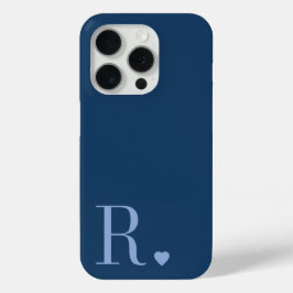 moderne stijlvolle blauwe monogram initiaal iPhone 15 pro case