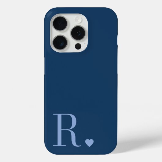 moderne stijlvolle blauwe monogram initiaal Case-Mate iPhone case (Achterkant)