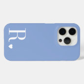 moderne stijlvolle blauwe monogram initiaal Case-Mate iPhone case (Achterkant (horizontaal))