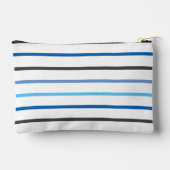 Moderne stijlvolle blauwe strepen make-up tas (Achterkant)