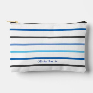 Moderne stijlvolle blauwe strepen make-uptas etui