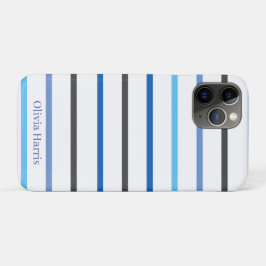 Moderne stijlvolle blauwe strepen op maat Case-Mate iPhone case