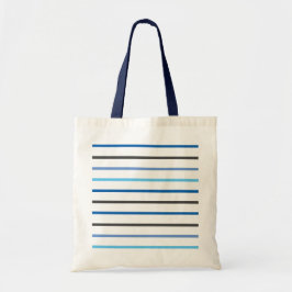 Moderne stijlvolle blauwe strepen op maat tote bag