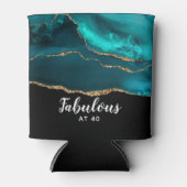 Moderne stijlvolle Blauwgroen Agaat Fabulous op 40 Blikjeskoeler (Voorkant)