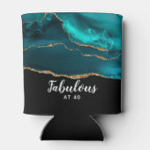 Moderne stijlvolle Blauwgroen Agaat Fabulous op 40 Blikjeskoeler (Achterkant)