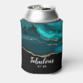 Moderne stijlvolle Blauwgroen Agaat Fabulous op 40 Blikjeskoeler (Blikje Achterkant)