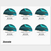 Moderne stijlvolle Blauwgroen agaat & gouden lint  Ronde Sticker (Vel)