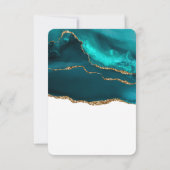 Moderne stijlvolle Blauwgroen gouden & witte agaat Bedankkaart (Achterkant)