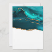 Moderne stijlvolle Blauwgroen gouden & witte agaat Kaart (Achterkant)