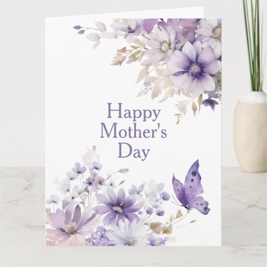 Moderne stijlvolle bloemige gelukskaart voor Moede Kaart (Voorkant)