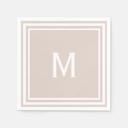 Moderne Stijlvolle Blush Aangepaste Monogram Servetten (Voorkant)