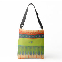 Moderne stijlvolle bohemian canvas tas initialen s