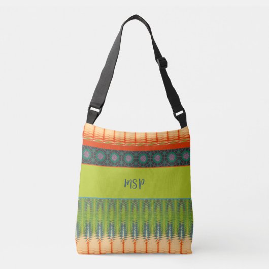 Moderne stijlvolle bohemian canvas tas initialen s (Voorkant)