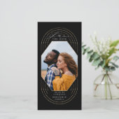 Moderne Stijlvolle Boho Goud Zwart Save The Date F (Staand voorkant)