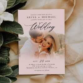 Moderne Stijlvolle Boho Trouwfoto Kaart