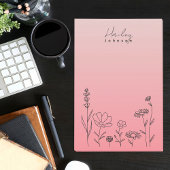 Moderne Stijlvolle Boho Wildbloemen Bloemenroze Post-it® Notes