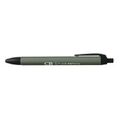 Moderne stijlvolle bosgroene monogram zwarte inkt pen (Bovenkant)