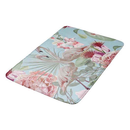 Moderne, stijlvolle, botanische Flamingo garden bl Badmat (Gekanteld)