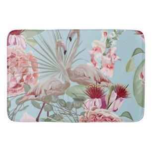 Moderne, stijlvolle, botanische Flamingo garden bl Badmat
