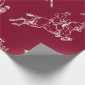 Moderne stijlvolle Bourgondische paardrijtoile Cadeaupapier (Hoek)