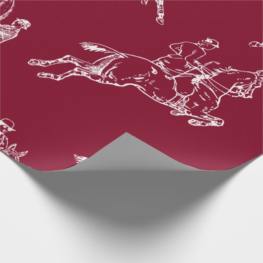 Moderne stijlvolle Bourgondische paardrijtoile Cadeaupapier (Hoek)