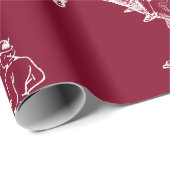 Moderne stijlvolle Bourgondische paardrijtoile Cadeaupapier (Rol Hoek)