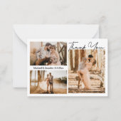 moderne , stijlvolle bruiloft 3 foto ' s collage b notitiekaartje (Voorkant)
