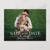 Moderne , stijlvolle bruiloft bespaart de datum fo briefkaart (Voorkant)