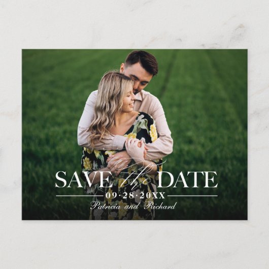 Moderne , stijlvolle bruiloft bespaart de datum fo briefkaart (Voorkant)