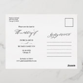 Moderne , stijlvolle bruiloft bespaart de datum fo folie feestdagen briefkaart (Achterkant)