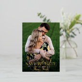 Moderne , stijlvolle bruiloft bespaart de datum fo folie feestdagen briefkaart (Staand Voorkant)