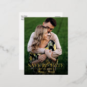 Moderne , stijlvolle bruiloft bespaart de datum fo folie feestdagen briefkaart (Voorkant / Achterkant)