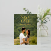 Moderne , stijlvolle bruiloft bespaart de datum fo folie feestdagen briefkaart (Staand Voorkant)