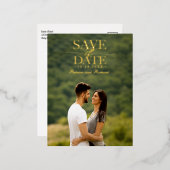 Moderne , stijlvolle bruiloft bespaart de datum fo folie feestdagen briefkaart (Voorkant / Achterkant)