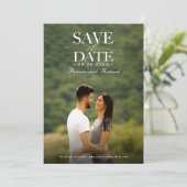 Moderne , stijlvolle bruiloft bespaart de datum fo kaart (Staand voorkant)