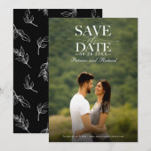 Moderne , stijlvolle bruiloft bespaart de datum fo kaart (Voorkant / Achterkant)